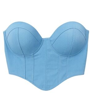 Lace Up Tie Back Bustier Bandeau Crop Top